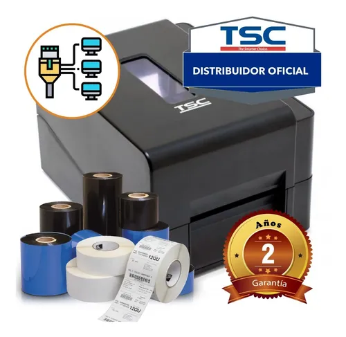 Impresora De Etiquetas Autoadhesivas Tsc Te210 + 4 Rollos