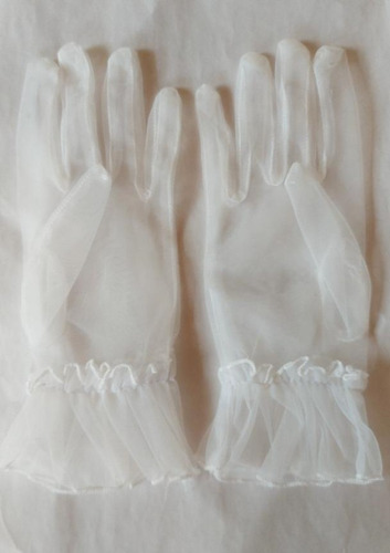 Guantes De Tul Blanco Novias 15 Años Eventos