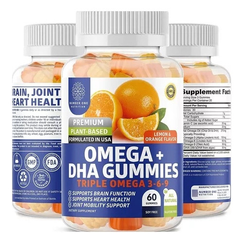 Omega 3 6 9 + Dha Gummies [max Strength, Vegan Formula] All