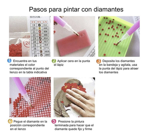 Bordado Pintura Diamante - Ciervo En Flor 40x50