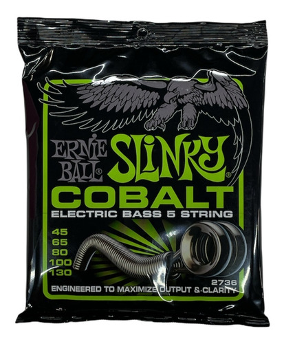 Cuerdas Bajo Electrico 5 Ernie Ball Slinky Cobalt 45-130