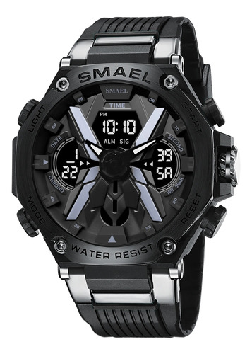 Reloj Deportivo Smael 8087 Metalico Doble Horario