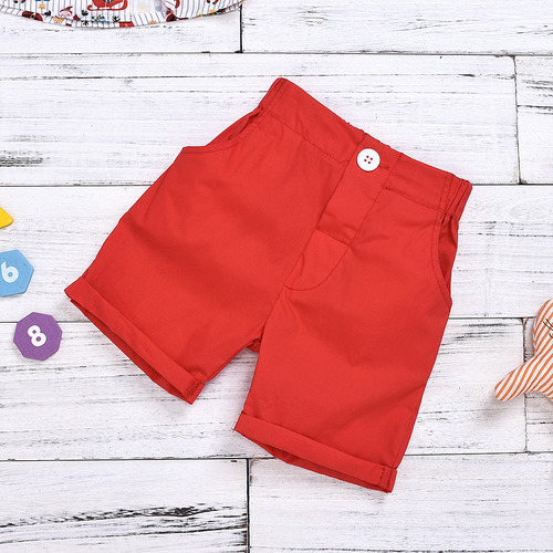 Camisa Y Pantalones Cortos Navideños Rojos De 100 Cm Para Ni