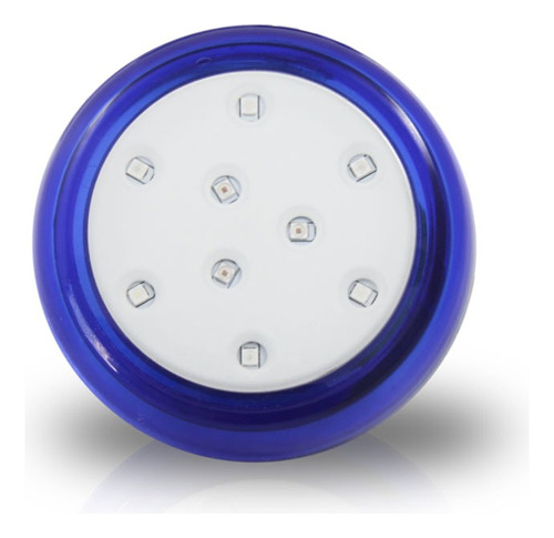 Led Luminaria De Piscina 12v 9w 80mm  Azul Redondo