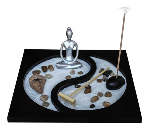 Zen Garden Deluxe Escritorio Para Meditación, Base De Yin Ya