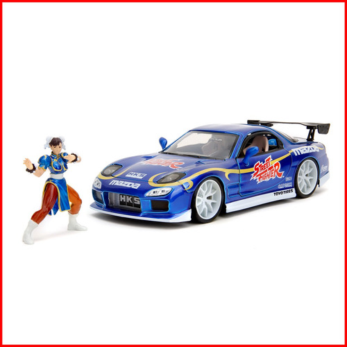 Jada Street Fighter Chun-li - 1993 Mazda Rx-7 1:24