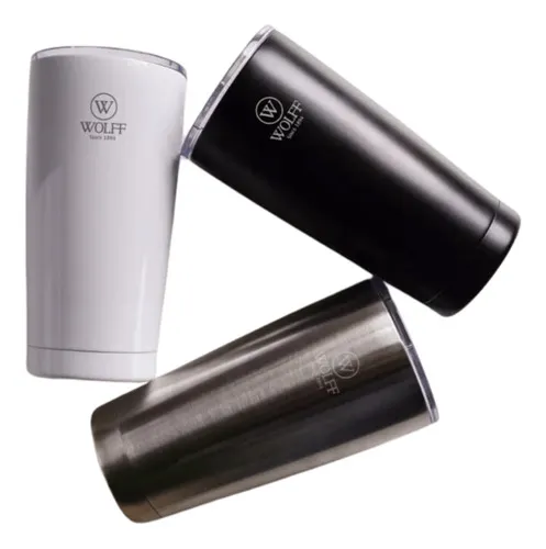 Copo Térmico Inox Com Tampa Bebidas Cerveja Água Café 600ml Cor Preto Liso