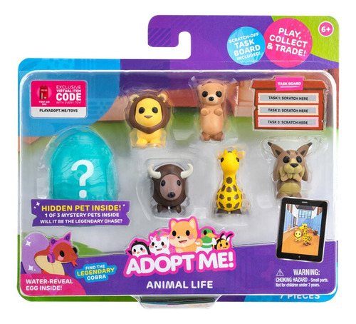 6 Bonecos De 5cm Animal Life - Adopt Me