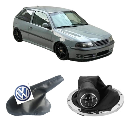 Pomo De Cambios + Funda Freno Mano Volkswagen Gol G3 99-07