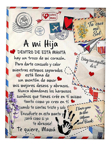 . Mantas Con Mensaje Con Carta A Mi Hija.