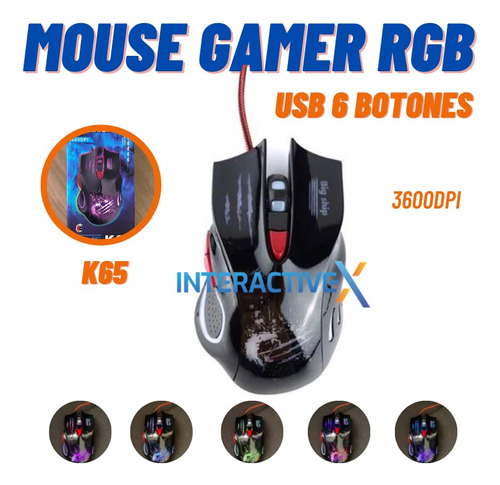 Mouse Gamer Retroiluminado K65