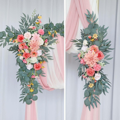 2 Uds Arco De Boda Flores Artificiales Floral Swag Props
