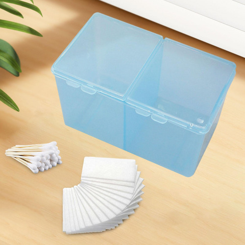 Caja Para Hisopos De Maquillaje, Soporte Para Bolas De Azul
