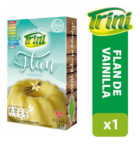 Flan De Vainilla Trini Endulzado Con Stevia Sin Tacc X 30 Gr