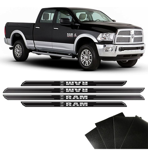 Kit Soleira Diamante Dodge Ram 2500 Com Protetor De Porta