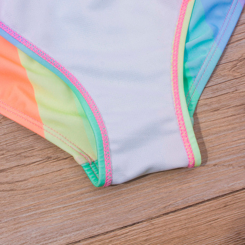 Bikini N B 1014 Con Estampado De Rayas A La Moda Para Niñas