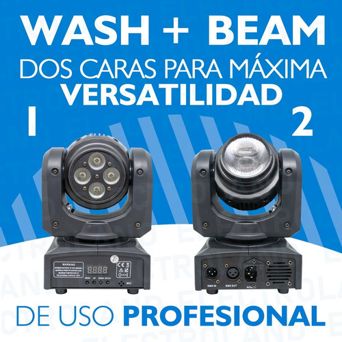 Cabezal Movil Led Doble Wash Rgbw 4x10w + Beam 1x10w Rgbw