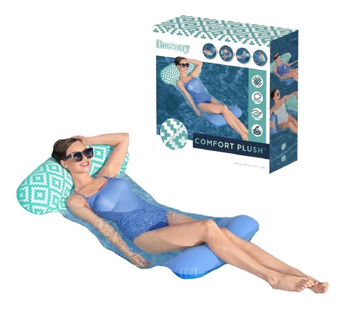 Imagen 5 de 7 de Colchoneta Inflable Hamaca De Felpa Pileta Bestway 43555