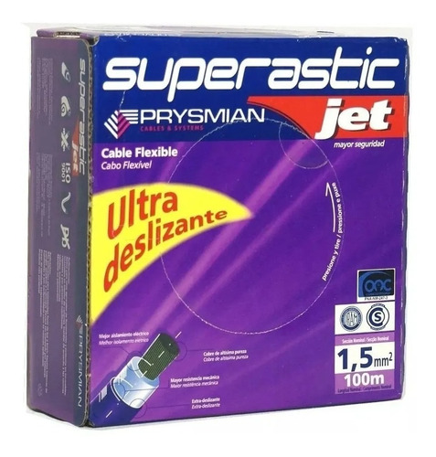 Cable 1.5mm Unipolar Superastic Pirelli Prysmian X 100mts