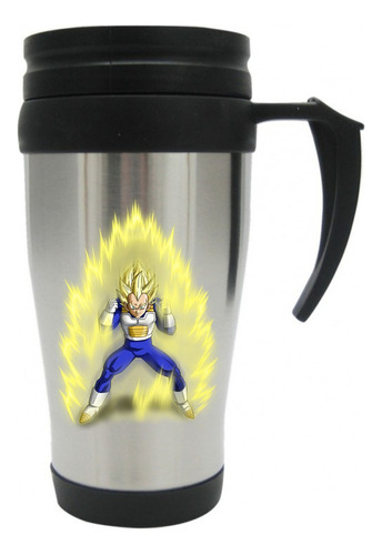 Vaso Viajero Metalico Super Sayayin Vegueta Dragon Ball Mug 