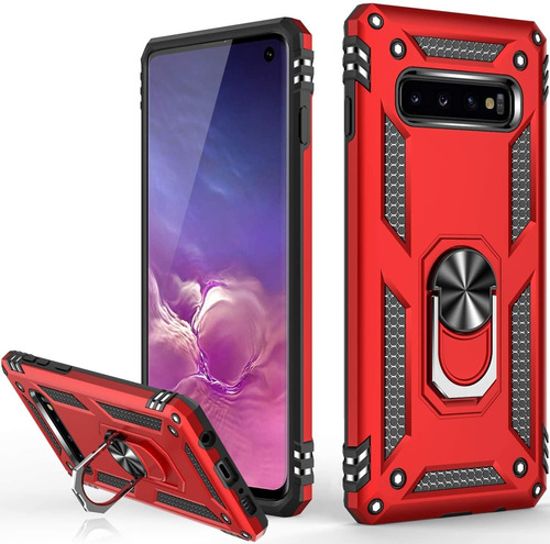 Funda Roja Para Galaxy S10 Con Soporte De Anillo