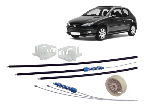 Kit Reparo Máquina Vidro Elétrico Peugeot 206 4p Diânteiro