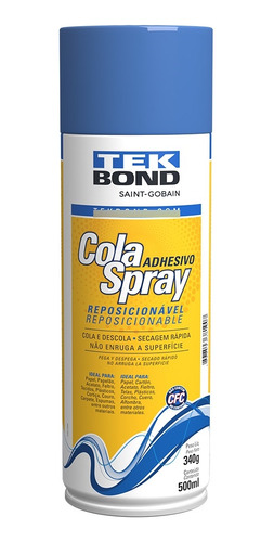 Cola Spray Temporária 340g/500ml Tekbond Reposicionável