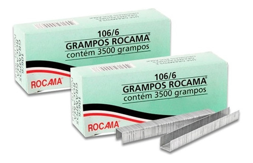 Kit 2 Caixas Grampo 6mm 106-6 Polido P/ Grampeador Rocama