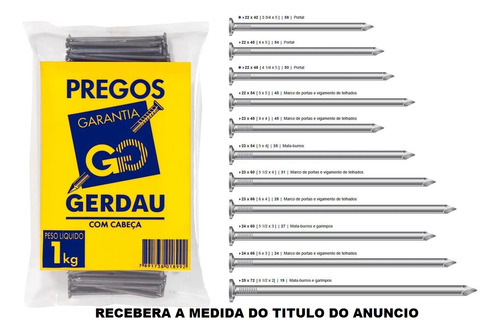 Prego Gerdau C/c 08 X 08 - 01 Kg C-24562