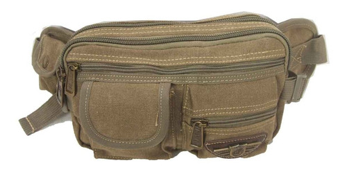 Imagem 3 de 5 de Pochete Masculina De Cintura Porta Objetos Em Lona 7 Bolsos