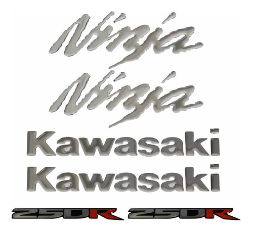 Kit Adesivos Compativel Kawasaki Ninja 250r Cromado 3d Re47 Cor KAWASAKI NINJA 250R CROMADO