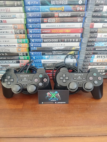 Controle Dual Shock Sony Ps2 Com Fio Original Preto (Usado)