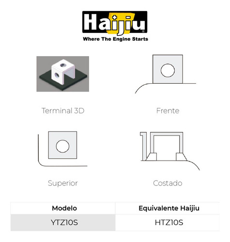 Batería Moto Haijiu Htz10s-fa Agm Gel Libre Mantenimiento