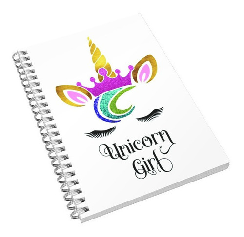 Unicornio Girl Kawaii Libreta De Dibujo Pasta Dura