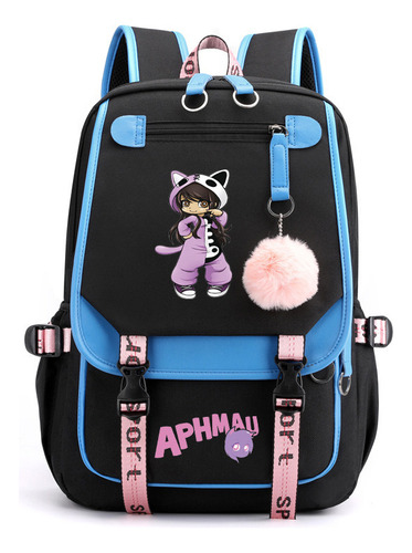 Mochila Usb Para Estudiantes De Animación De Aphmau Color 2020 Black Blue Man Cat