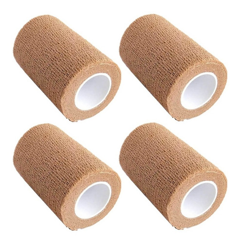 4un. Bandagem Elástica Adesiva Flexível S/ Látex 10cm X 4,5m