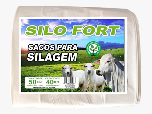 Imagem 1 de 8 de Sacos Para Silagem 51x100 - 200 Micras C/100 Unidades Branco