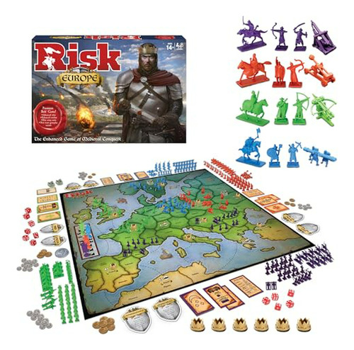 Risk Europa Medieval, Juego De Conquista Con Armas De Asedio