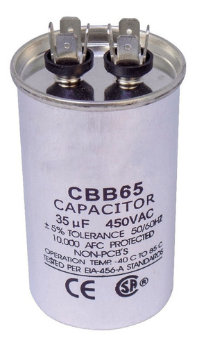 Capacitor De Partida Compressor 35uf +- 5% 450v  2 Terminais