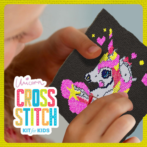 Kit De Ponto Cruz Dan & Darci Unicorn Para Meninas De 8 A 12