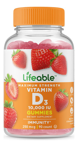 Lifeable Vitamina D3 10000 Ui  Suplemento Gomoso De Gran Sab