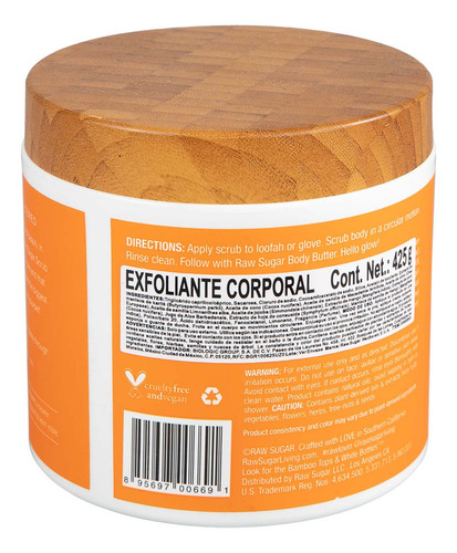 Exfoliante Raw Sugar Cococ Tarro 425 Gr