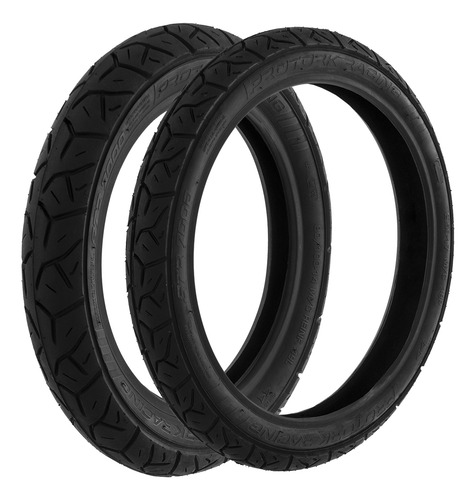 Par Pneus Dianteiro 2.50-17 + Traseiro 80/100-14 Biz Pop Jet