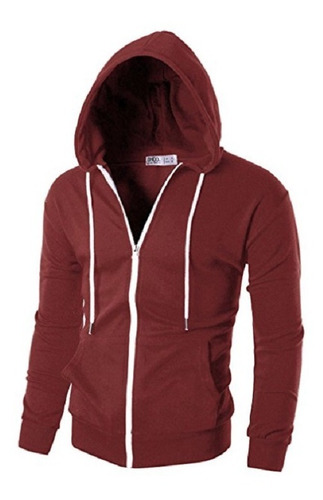 Imagen 3 de 5 de Buzo Camperita Hoodie Slim Fit Con Capucha Entalladas!