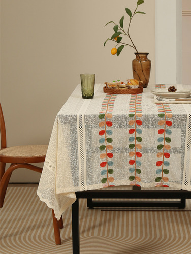 Mantel Rectangular De Lino Para Decoración Rústica