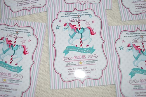 30 Invitaciones Carrusel