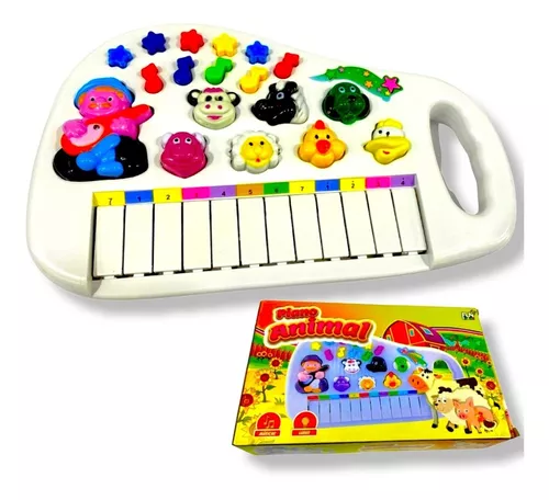 Teclado Infantil Musical Educativo Som De Animais Fazenda Cor