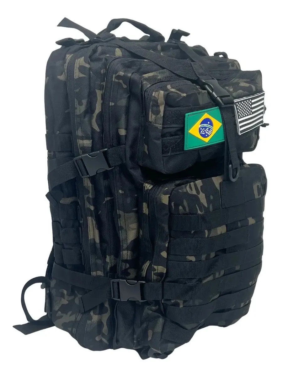 Mochila Tática Militar Impermeável Litros Super Reforçada 50l Camuflado Geométrico
