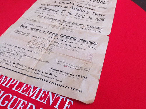 Antiguo Flyer De Carrera Bicicletas 1957 Flandria Ref. 354 (Usado)
