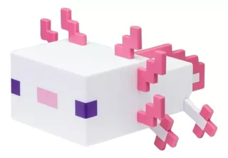 Lampara De Noche Ajolote Minecraft Luz Decorativa Rosa